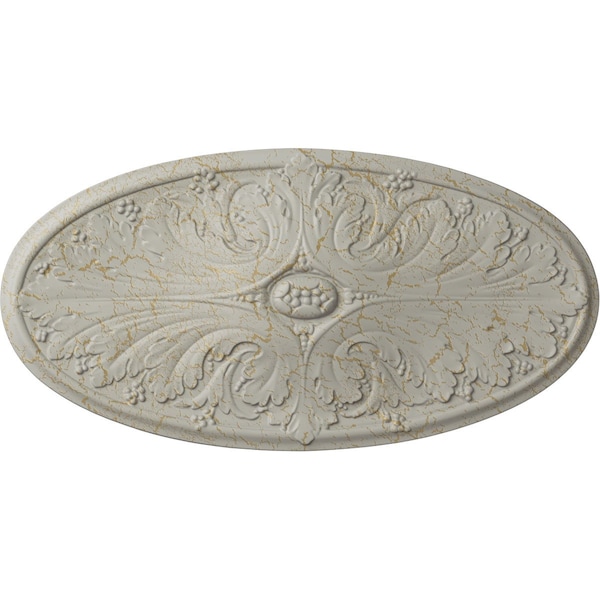 Ekena Millwork Madrid Ceiling Medallion, Hand-Painted Pot of Cream Crackle, 24 3/4"W x 12 1/2"H x 1 3/4"P CM24X12MAPCC - main